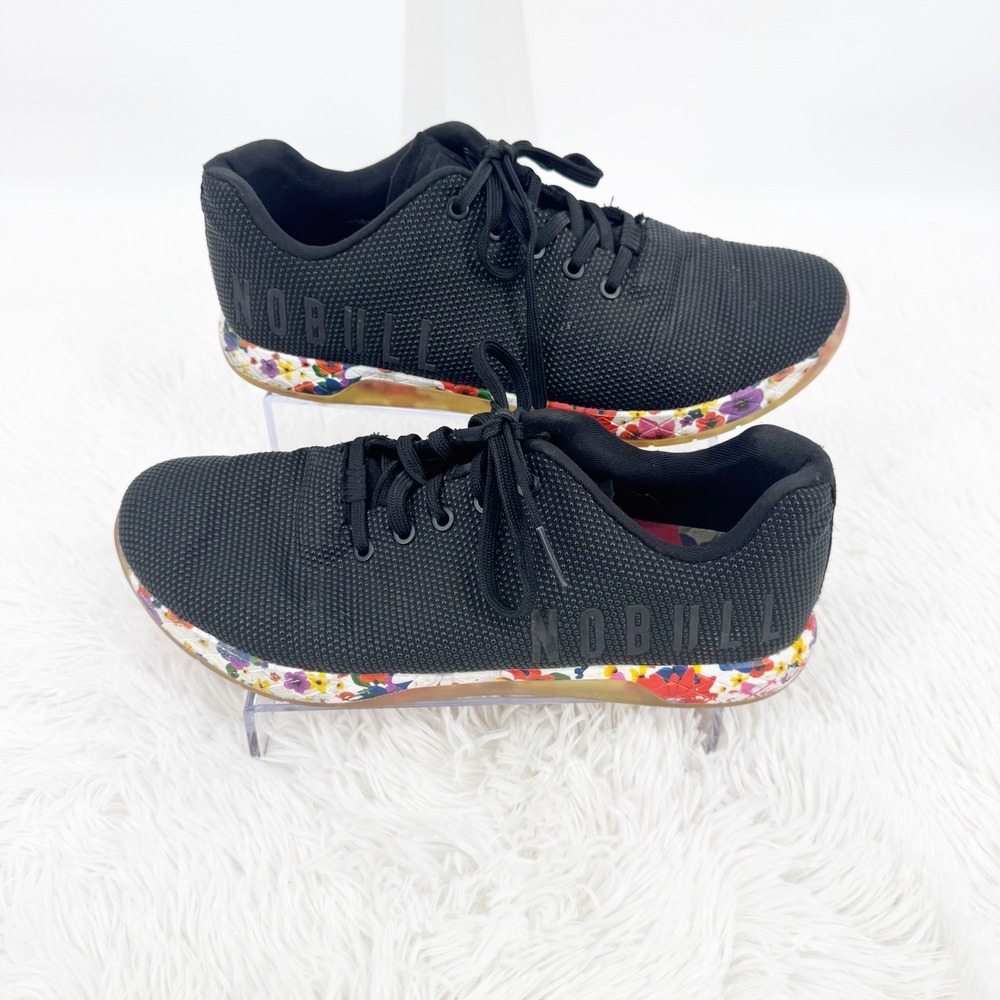 NOBULL Black Floral SuperFabric Trainers Womens Size 13 Mens 11.5 Sneakers